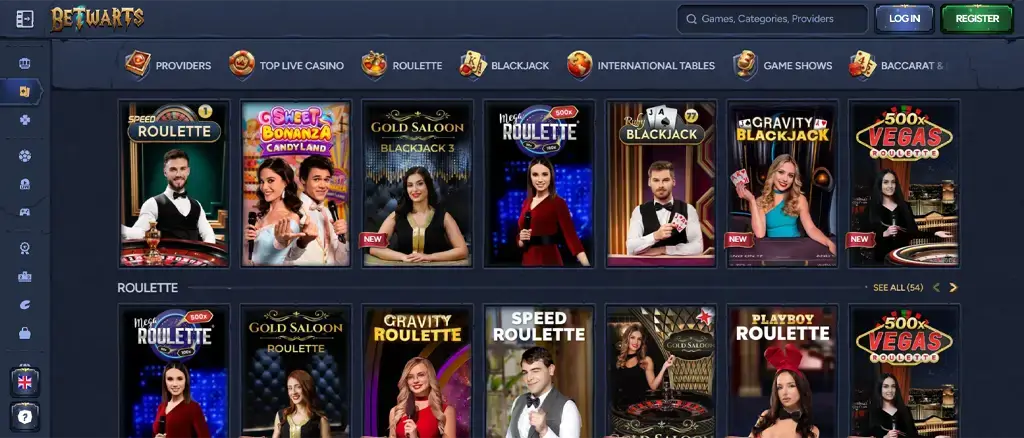 Betwarts Casino Live Casino Games