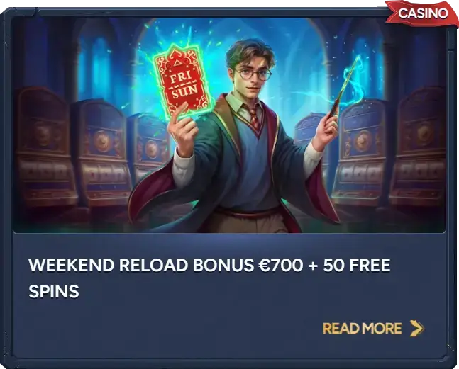 Weelky Reload Bonus €700 + 50 Free Spins